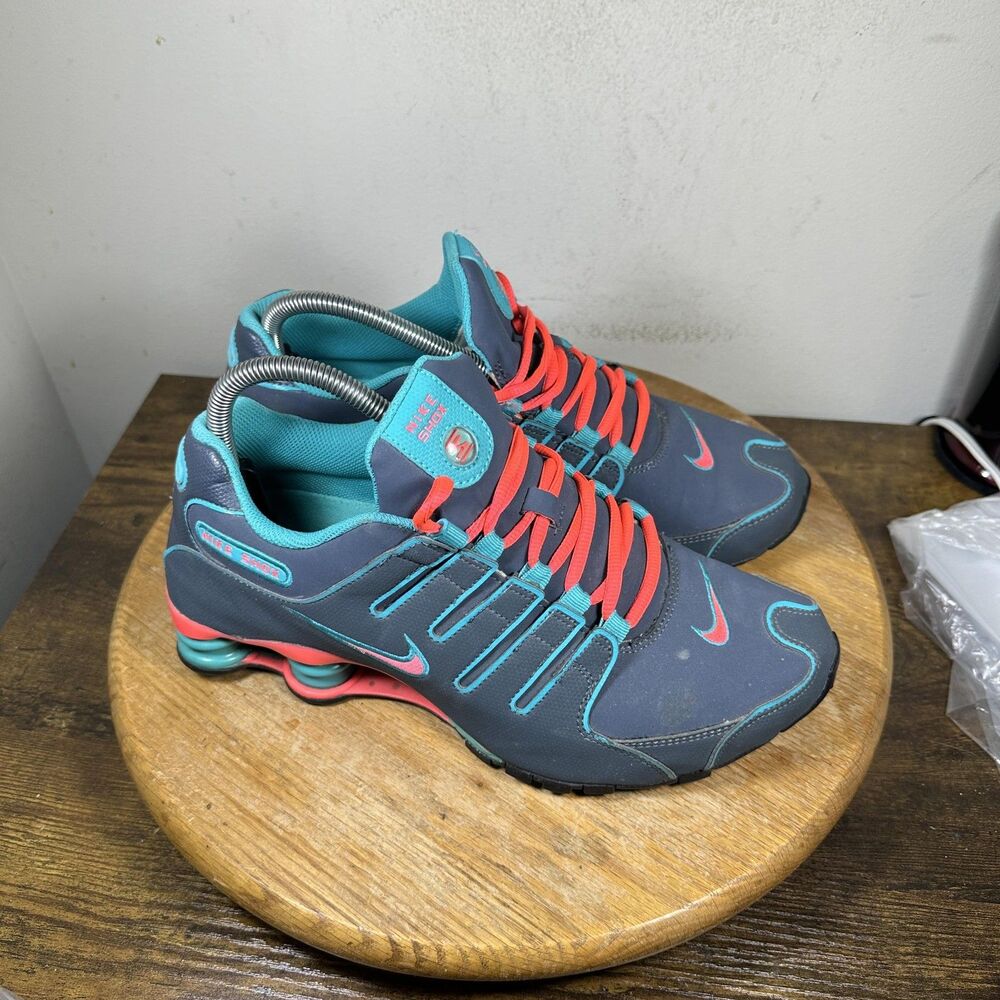 Nike Shox Shoes Womens Size 9.5 Gray Blue Red 488312-063 Sneakers